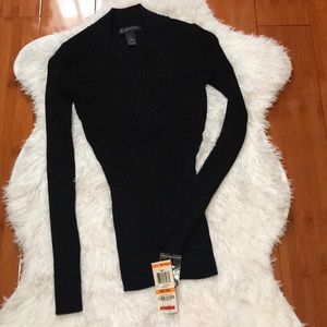 Black Fitted Sweater Top